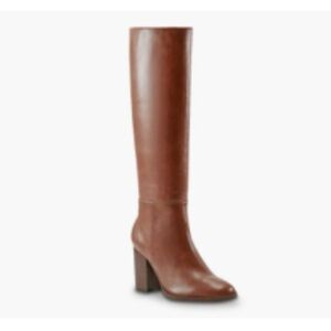 Brand New Never Worn Unisa Tall Brown Leather Block Heel Knee Boot